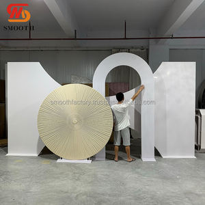 ฉากหลังงานแต่งงานขนาดใหญ่แบบกำหนดเองของ LEDA ฉากอะคริลิคสีขาวสำหรับตกแต่งทางเข้างานวันเกิดสำหรับตกแต่งงานอีเว้นท์ - Product Image 2