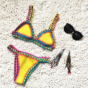 King Mcgreen <span class=keywords><strong>Star</strong></span> nouvelles femmes <span class=keywords><strong>Sexy</strong></span> maillot de bain fendu néoprène Bikini maillot de bain plage maillots de bain dames Bikini en Stock - Product Image 3