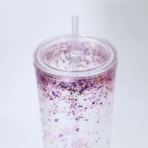 Gobelet réutilisable en acrylique transparent à double paroi de 24 oz, pré-percé, pour personnalisation DIY, avec impression sérigraphiée et bouchon de paille, écologique, pour fêtes - Product Image 4