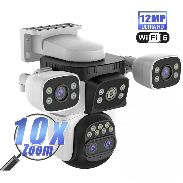 12mp 10x Optical Zoom Outdoor Cctv IP Camera Ai Humanoid Tracking Hd Night Vision Security System Ptz Surveillance Camera