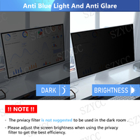 Filtre d'écran de confidentialité pour ordinateur 4 voies 23.8 pouces Amovible 16:9 Widescreen Monitor Anti Glare Blue Light Privacy Shield