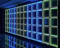 Panneau mural LED à effet néon miroir 3D avec connexion filaire, système modulaire commercial pour club, bar, fête, événement