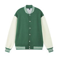 Veste de baseball pour homme DH5170 avec logo personnalisé, manches en cuir, broderie noire, veste de couple, veste universitaire bleu clair