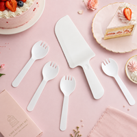 Couteau à gâteau robuste en CPLA 187 mm 14 g, cuillère à gâteau compostable jetable pour boulangerie, traiteur et événements