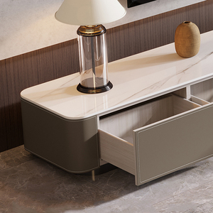 Sella in pelle di pietra <span class=keywords><strong>TV</strong></span> cabinet, luce di lusso piano in piedi, minimalista moderno piccolo appartamento soggiorno stazione <span class=keywords><strong>TV</strong></span> - Product Image 3