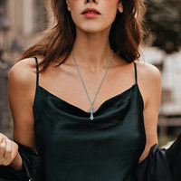Collier de protection religieux en laiton avec pendentif croix de Jésus, bijoux spirituels de protection en turquoise, vente en gros Changda