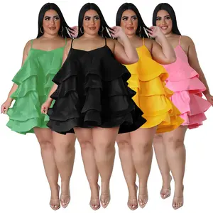 hot selling products 2023 Loose plus size women's clothing suspender cake tutu dress