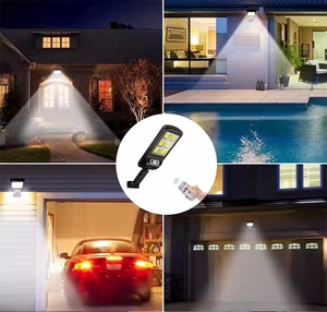 Lámpara solar para exteriores con 3 modos de luz Sensor de movimiento impermeable Iluminación de seguridad solar para jardín Patio Camino Patio - Product Image 6