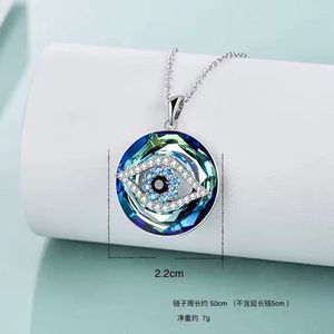 Collar de Ojo Turco con Microdiamantes, Cadena de Clavícula de Aleación Galvanizada, Estilo Minimalista, Joyería de Regalo - Product Image 2