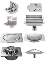 Grille de drain carrée personnalisable en acier inoxydable 304 de 4 pouces, facile à nettoyer, pour cuisine et salle de bain