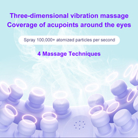 Masque oculaire à vapeur chaude 3D vibrant à double atomisation, acupression, silencieux, compact, appareil de thérapie thermique personnalisé