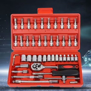 Juego de herramientas de reparación de automóviles profesional al por mayor de fábrica 46 piezas con llaves de vaso y trinquetes para el mantenimiento del automóvil - Product Image 5