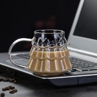 Tasse transparente en forme de pomme de pin, en verre borosilicate épais, design moderne et minimaliste, pour Americano glacé et Latte