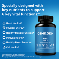 Capsules de vitamines quotidiennes pour hommes avec vitamines B, zinc et vitamine D, complément de 60 unités