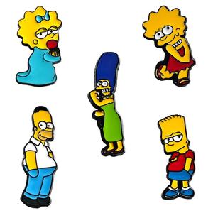 En gros, épingles et badges en métal et émail, populaires, sur le thème de l'anime et des Simpsons, mignons et amusants, épingles souvenirs pour vêtements, en stock - Product Image 3