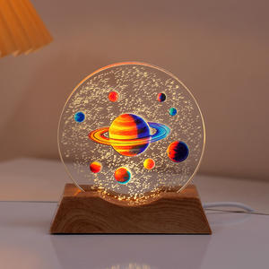 Lampe de chevet créative en forme de lune, à commande tactile, avec cristal lumineux, style européen, cadeau original pour une ambiance douce. - Product Image 3