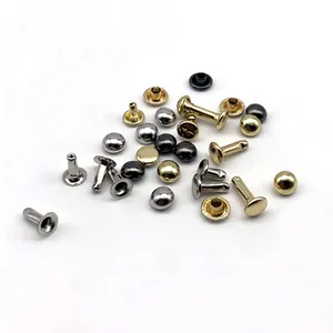 Factory Price Wholesale 6mm Metal Brass Double Cap Mushroom Rivets Press Stud Snap Buttons Garment Rivet