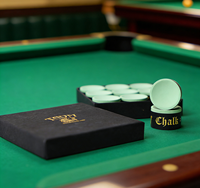 SWQK-03 Taom Professionelle Grüne Snooker- & Billard-Kreide Top-Performance 9-teiliges TAOM Billard-Kreide-Set