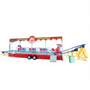 Manèges de fête foraine modernes, petite montagnes russes en acier, modèle Dragon mobile portable intérieur/extérieur de Zhengzhou, à vendre, certifié ISO CE - Product Image 1