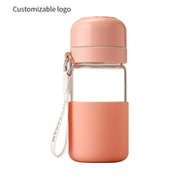 Tasse en verre à ouverture rapide One-Touch Push-to-Open en borosilicate, élégante tasse à thé avec séparation thé-eau