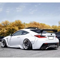 Kit de carrocería ancha Rocket Bunny de fibra de resina para Lexus RCF (modelos 2014-2018), con alerón delantero, difusor trasero, faldones laterales y guardabarros.