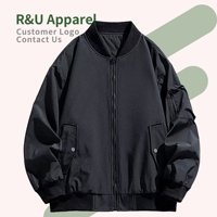 Blouson de baseball coupe-vent décontracté à fermeture éclair, couleur unie, personnalisé, pour hommes, vente en gros
