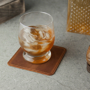 Genuine Leather Coasters Customized Shape Embossed Logo Coffee Mug Holder Slip Resistant <b>Bar</b> Beer Drink <b>Mat</b> Luxury Accessories - Product Image 1