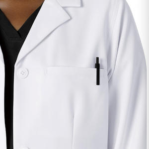Uniformes d'hôpital médical blanc élevé tissé à manches longues manteau de médecin infirmière blouse de laboratoire respirant doux Spandex Service de couture - Product Image 2