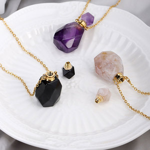 สร้อยคอหินหยกธรรมชาติประดับคริสตัลน้ำหอม ชุบทอง 14k 18k ทำจากสแตนเลส 316 ไม่ลอก ไม่ดำ กันน้ำ สำหรับผู้หญิง - Product Image 2