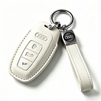 Housse de protection en cuir pour clé Audi avec porte-clés, compatible avec les clés intelligentes Audi A4, Q7, Q5, A5, SQ5, S5