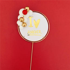 Topper de gâteau en fer romantique Happy Valentine's Day My Love Forever Cupcake Topper <span class=keywords><strong>pour</strong></span> la décoration de mariage - Product Image 5