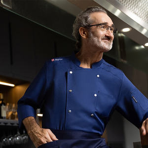 Uniforme bon marché résistant aux hautes températures pour pâtisserie, anti-salissure <span class=keywords><strong>du</strong></span> chef, uniforme de chef d'hôtel et de restaurant de bar - Product Image 3