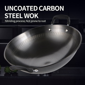 <span class=keywords><strong>Wok</strong></span> Universal Resistente con Diseño de Panal, Construcción de Acero Inoxidable y Hierro, Sin Recubrimiento, Resistente al Óxido - Product Image 1