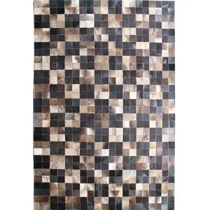 Imported elegant black brown leather patchwork light luxury Nordic room living room bedroom carpet