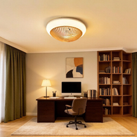 Ventilateur de plafond en bois naturel personnalisable avec lumière LED à intensité variable, silencieux, à montage encastré