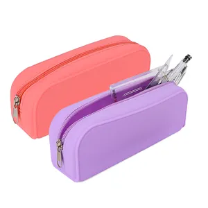 Hot Selling Makeup Storage Pouch For Student Silicone Multicolour Pencil Case Pouch Pen Box Zipper Bags