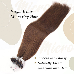 Wholesale 100% Chinese Remy Human Hair <b>Micro</b> ring <b>Extension</b> Cuticle Double Drawn Soft No Shedding Light Color Natural Straight. - Product Image 3
