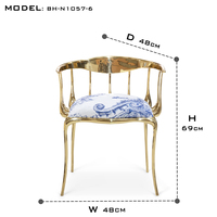 Chaise de salle à manger vintage moderne et confortable en laiton massif, style mi-siècle, pour restaurant et hôtel – Offre spéciale
