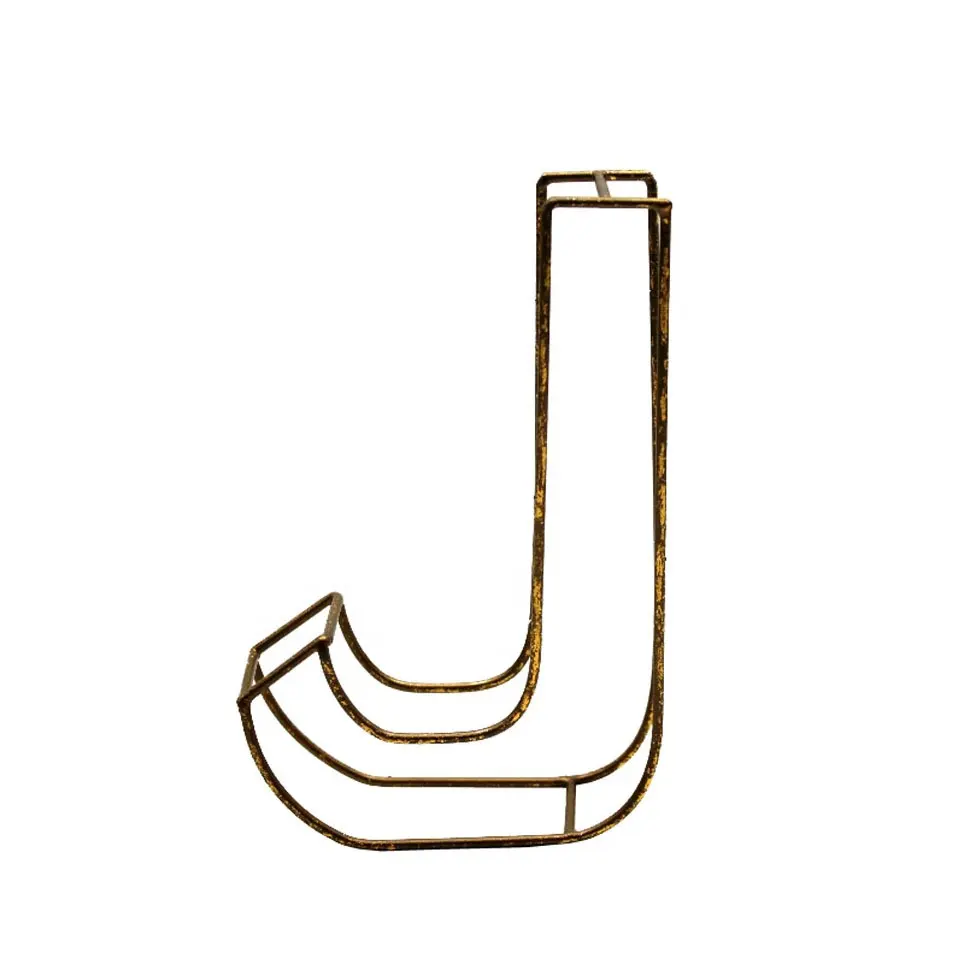 Placage d'or de qualité supérieure, 1 pièce, vente en gros, placage métallique, suspension murale, logo de l'alphabet, fait à la main, personnalisé