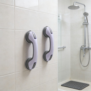 Barres d'appui pour salle de bain, poignées à ventouse antidérapantes en plastique, capacité de charge de 5 kg, pour la sécurité de la baignoire et de la douche - Product Image 1