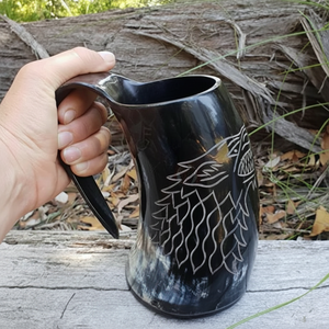 Fabriqué à la main 100% corne naturelle Viking boire une tasse de bière Logo personnalisé forme naturelle meilleurs cadeaux pour la fête des pères et l'utilisation de souvenirs - Product Image 1