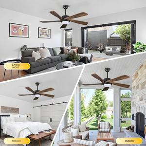 Ventilateur de plafond moderne nordique de 52 pouces en ABS 5 pales à faible bruit télécommande Bldc Led pour les fonctions domestiques les deux moteurs à courant alternatif cc - Product Image 3