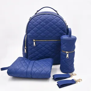 Luxury Wholesale PU Maternity Bag Mom Mummy Backpack Quilted Vegan Leather Baby Diaper Bag Backpack For Babies