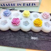 Moule en silicone souple en forme de rose à 10 pétales pour chocolat, fondant, bougies, résine et savon