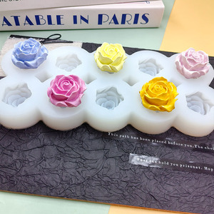 Moule en silicone souple en forme de <span class=keywords><strong>rose</strong></span> à 10 pétales pour chocolat, fondant, bougies, résine et savon - Product Image 3