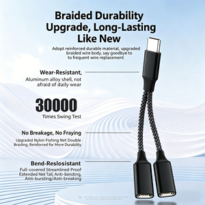 Cable USB C Trenzado Antidesgaste de 30000 Curvaduras, Tipo C 2x para <span class=keywords><strong>Adaptador</strong></span> Divisor, Compatible con iPhone 15/14/13 y iPad, Marca OEM - Product Image 6