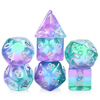 Dés de construction en résine pour cordon et Dragons, jeu de rôle, polyhémisphère, violet bleu vert, vente en gros, usine