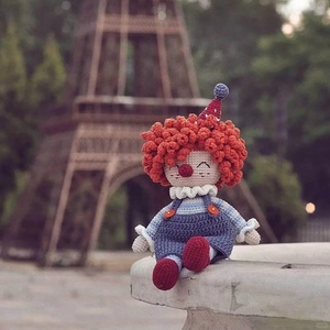 Statuetta di Clown all'Uncinetto, Decorazione in Peluche Fatta a Mano, Ornamento Lavorato a Maglia per Soggiorno e <span class=keywords><strong>Cameretta</strong></span> - Product Image 6