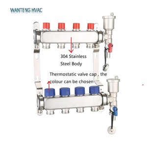 Colector de distribución de agua UFH de diseño moderno, controlador de bucle de 2 a 12, acero inoxidable 304 hecho en China para calefacción por <span class=keywords><strong>suelo</strong></span> <span class=keywords><strong>radiante</strong></span> - Product Image 6