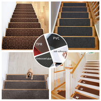 Tapis d'escalier doux auto-adhésif antidérapant Tapis d'escalier décoratif pour plancher en bois d'intérieur